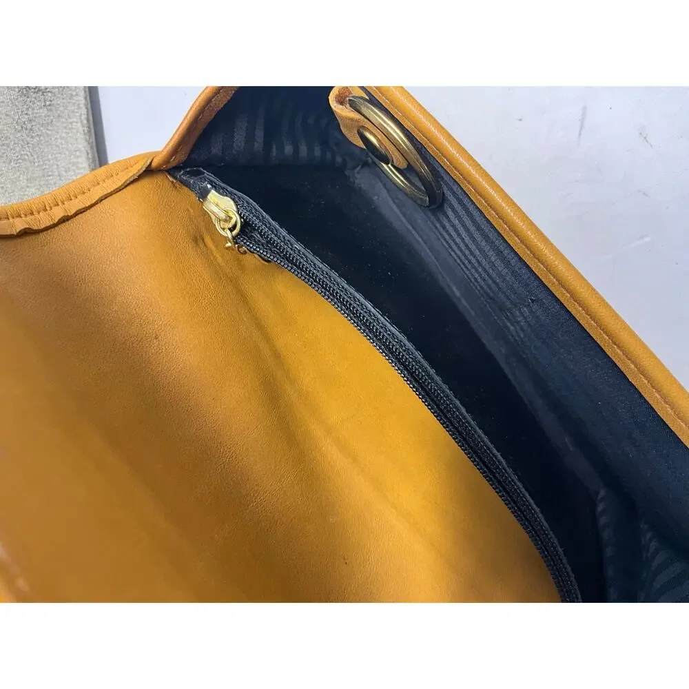 Coach Mustard Yellow Leather Crossbody Clutch Wristlet Bag